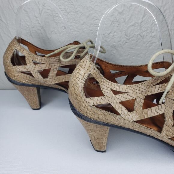 Gentle Souls Okey Dokey Brown Leather Gladiator Heels Sandals Women's Size 8 - Picture 7 of 16